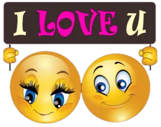 ❤ I LOVE U cinta, emoji, aku cinta kamu, pasangan, romantis telegram sticker