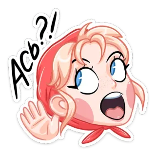 👂 ACAB?! ACAB, chica, pegatina, dibujo animado, expresión telegram sticker