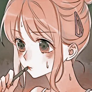 🦔 dziewczyna anime, pot, słodka, kobieta, postać telegram sticker