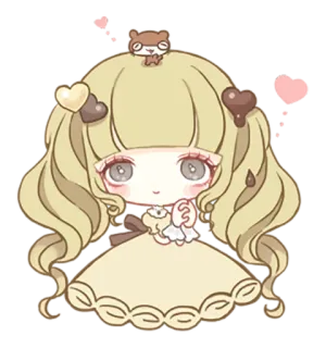 🙏 动漫女孩, 可爱, 卡哇伊, Q版, 卡通, 迷人 telegram sticker