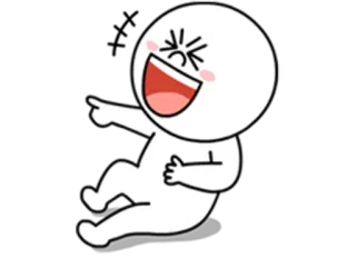 😂 смех, радостный, мультфильм, белый, счастливый, веселый whatsapp sticker