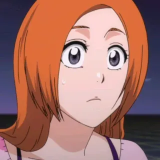 😥 Orihime Inoue Bleach anime, Bleach, Orihime Inoue, character, orange hair telegram sticker