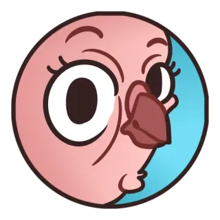 🙂 adesivo, desenho animado, pássaro, rosto, expressão, animação telegram sticker