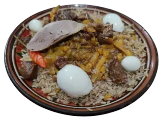 🍚 jedzenie, pilaw, ryż, mięso, jajka, kuchnia telegram sticker