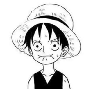🤐 Monkey D. Luffy One Piece luffy, one piece, anime, manga, chapeau de paille, drôle, dessin animé, personnage whatsapp sticker