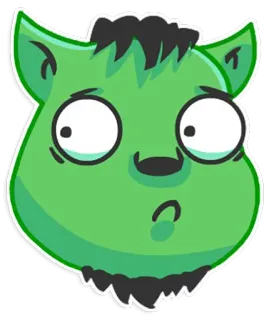 😢 漫画, ステッカー, 緑, モンスター, 面白い, マスコット telegram sticker