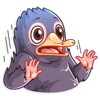 😨 アヒル, 鳥, ショック, 怖い, 動物, 漫画 telegram sticker