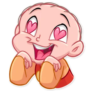 😍 Hoạt hình, Tình yêu, Trái tim, Dễ thương, Em bé telegram sticker