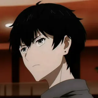 🕳 Anime, Manga, Pelo Negro, Personaje, Chico, Hombre whatsapp sticker