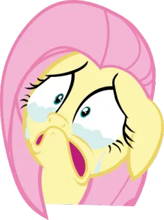 😭 Fluttershy My Little Pony kartun, menangis, kuda poni, sedih, animasi, emosional telegram sticker