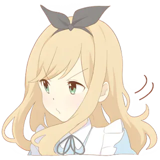 😠 anime, girl, cute, blonde, angry, cartoon telegram sticker