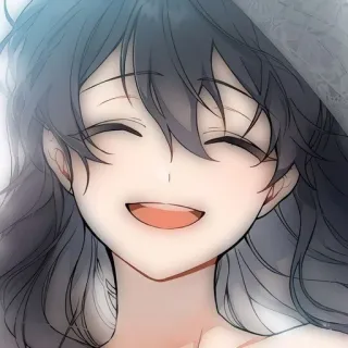 😊 anime, donna, ragazza, cartone animato, sorridente, felice whatsapp sticker