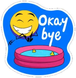 👋 Okay bye Emoji, Kolam renang, Bebek karet, Smiley, Selamat tinggal, Oke telegram sticker