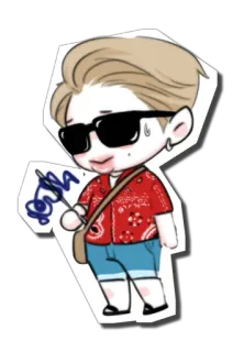 🍙 Kola Cartoon, Sonnenbrille, Casual, Sommer, Urlaub telegram sticker