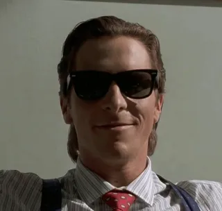 😎 Patrick Bateman American Psycho patrick bateman, american psycho, christian bale, film, charakter telegram sticker