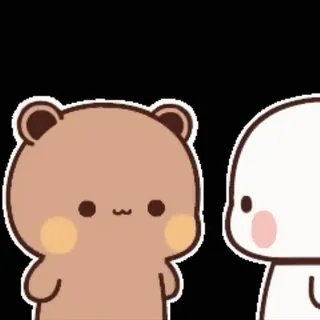 😌 fofo, urso, mochi, pêssego, amigos, desenho animado telegram sticker