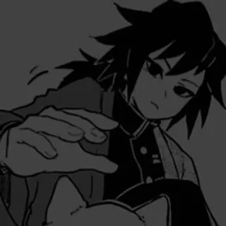 🕳 Giyu Tomioka Demon Slayer giyu tomioka, demon slayer, anime, manga, personaggio, gatto telegram sticker