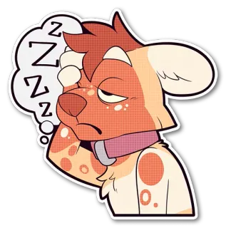 😴 ZZZZ 困, 狗, 累, 卡通, 动物, zzz, 小憩, 梦 telegram sticker