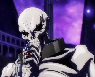 🤔 Ainz Ooal Gown Overlord 动漫, 骷髅, Overlord, 安兹·乌尔·恭, 奇幻 telegram sticker
