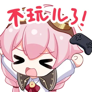 😫 不玩儿了! anime, fofo, desenho animado, cabelo rosa, frustrado telegram sticker