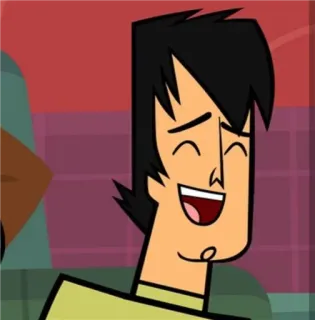 😉 Trent Total Drama мультфильм, персонаж, улыбающийся, Total Drama, Трент telegram sticker