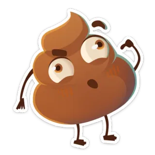 😶 emoji, cocô, marrom, personagem, engraçado telegram sticker