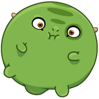 😁 Kartun, Karakter, Hijau, Stiker, Lucu, Gumpalan whatsapp sticker