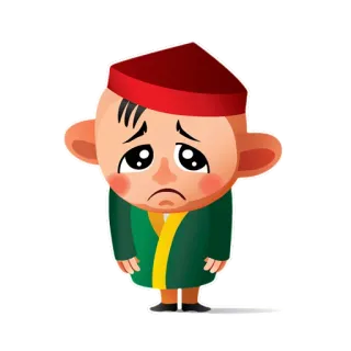 😭 슬픈, 만화, 화난, 귀여운, 전통 의상 whatsapp sticker