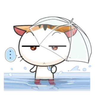 🌧 猫, 傘, 雨, かわいい, 悲しい, 絵文字 telegram sticker