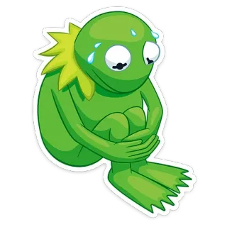 😓 Kermit the Frog kermit, sad, frog, muppet, meme, crying, emotion, disappointed telegram sticker