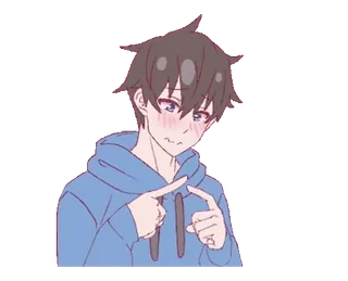 ❤️ Anime, Hoạt hình, Con trai, Nhút nhát, Đỏ mặt, Dễ thương telegram sticker