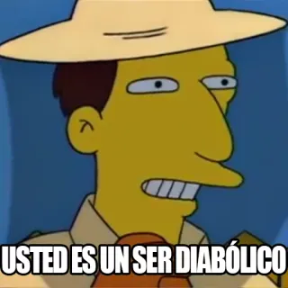 😣 USTED ES UN SER DIABÓLICO simpson, cartone animato, spagnolo, diabolico, meme telegram sticker