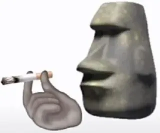 🗿 Moai, Osterinsel, Statue, Rauchen, Zigarette telegram sticker
