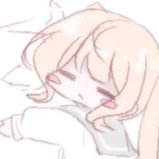 🤍 อนิเมะ, นอนหลับ, ผู้หญิง, คาวาอิ, น่ารัก, จิบิ telegram sticker