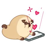 ❤️ собака, любовь, сердце, милый, стикер, мультфильм telegram sticker