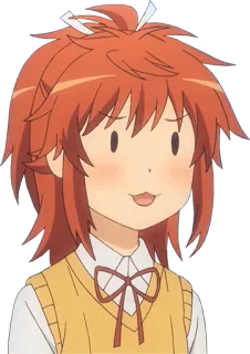 😬 动漫, 角色, 红发, 脸红, 卡通 telegram sticker