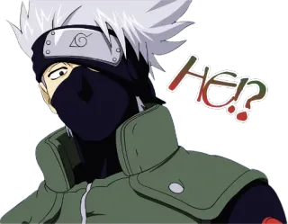 😶 Kakashi Naruto He!? anime, cartoon, kakashi, naruto telegram sticker