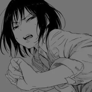 ⌨️ 动漫, 女孩, 漫画, 情绪, 哭泣, 痛苦 telegram sticker