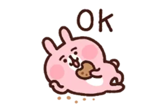 👌 Ok зайчик, кролик, мультик, милый, ок, печенье whatsapp sticker