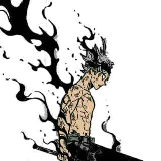 😒 Asta Black Clover Anime, Mangá, Lutador, Demônio, Espada, Magia whatsapp sticker