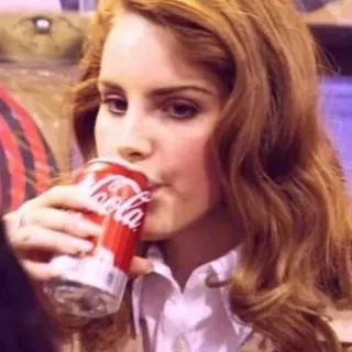 🍒 Lana Del Rey singer, coca cola, drink, celebrity, woman telegram sticker