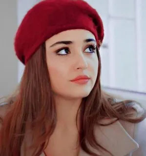 🙄 mulher, boina, retrato, pessoa, moda, beleza telegram sticker