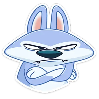 😡 животное, лиса, мультик, стикер, милый, выражение, раздраженный telegram sticker