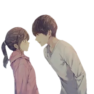 ❤ anime, couple, romance, cartoon telegram sticker