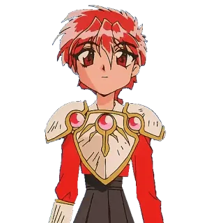 😞 Anime, Personagem, cabelo ruivo, armadura telegram sticker