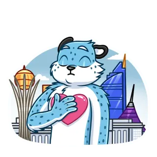 ❤️ сердце, животное, мультфильм, город, архитектура telegram sticker