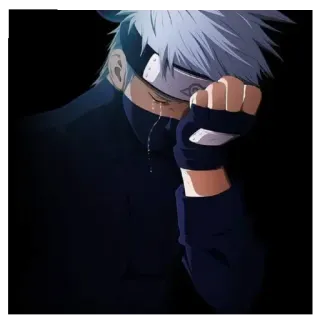 🥷 Kakashi Naruto Kakashi, Naruto, anime, crying, sad, character telegram sticker