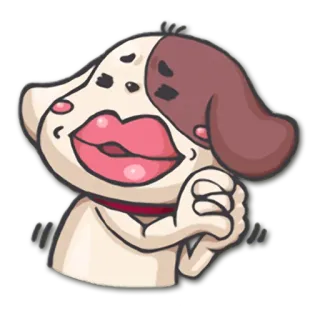 💋 pies, zwierzę, kreskówka, naklejka, pocałunek telegram sticker