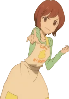 👆 Cafe Hibiki Anime, Frau, Café, Schürze, Zeigen telegram sticker