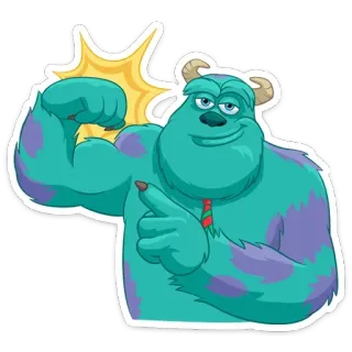💪 Sully Monsters, Inc. Sully, Monstros S.A., Disney, Pixar, monstro, desenho animado telegram sticker